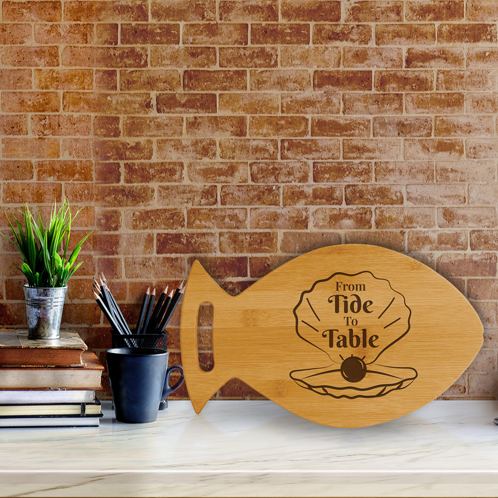 Designs ByLITA From Tide To Table 14 x 8.5" Fish Shape Cutting Board | Kitchen Chopping Board