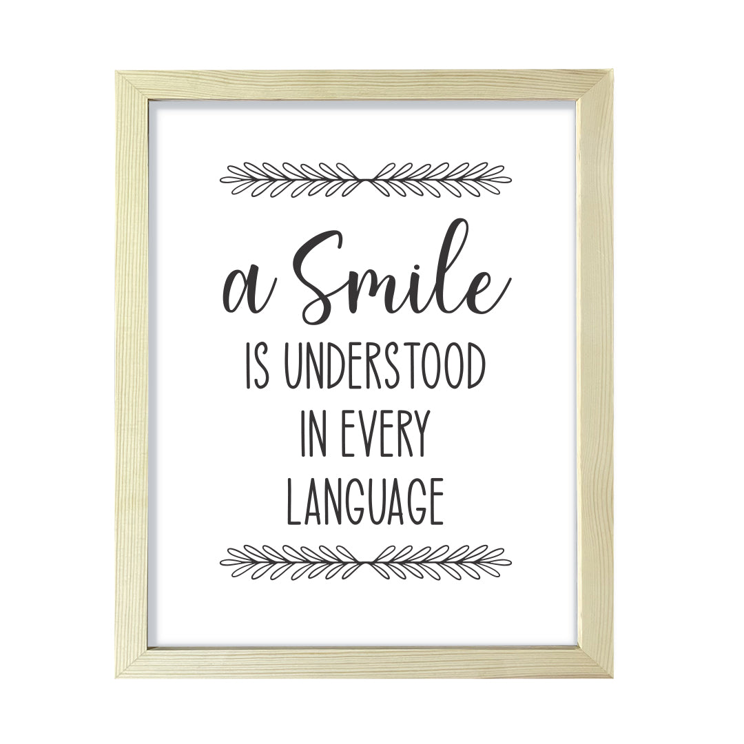 A Smile Is Understood In Every Language, Framed Wall Art, Home Décor Prints