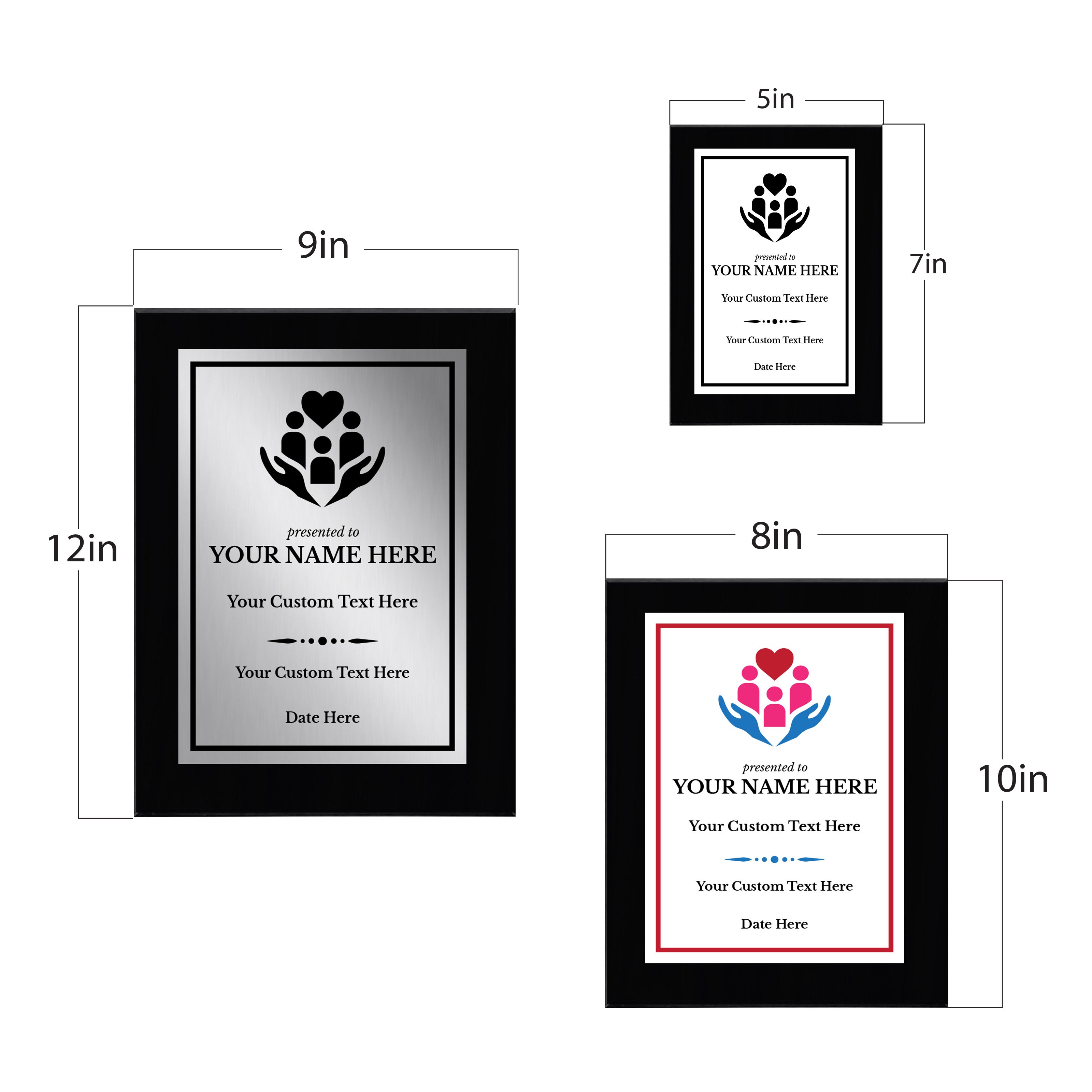 Donor and Patron Gratitude Customizable Black Frame Award Plaque | Easel Mount Option | Recognition and Service Personalizable Plaque