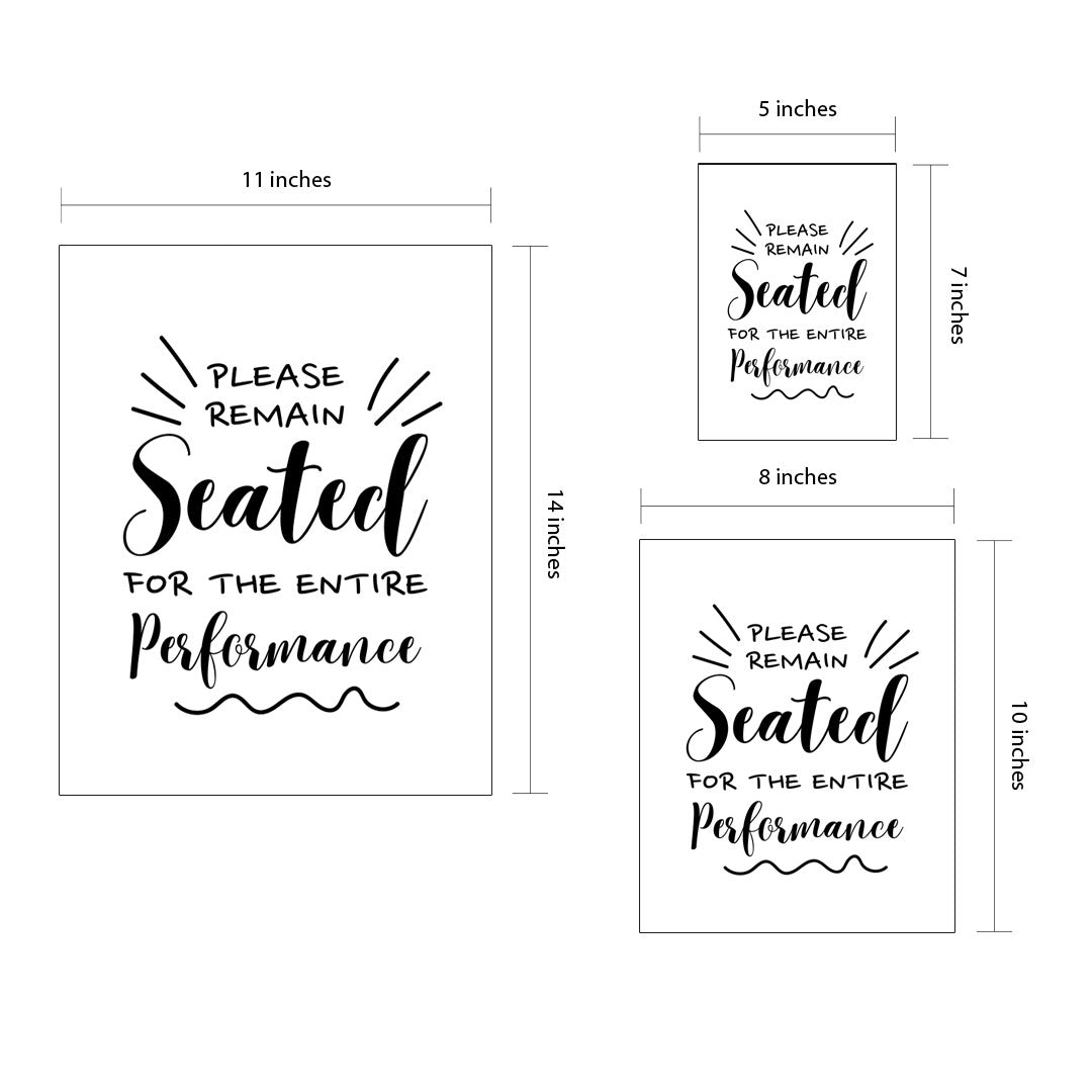 Designs ByLITA Please Remain Seated For The Entire Performance, Wall Print Art | Bathroom Décor