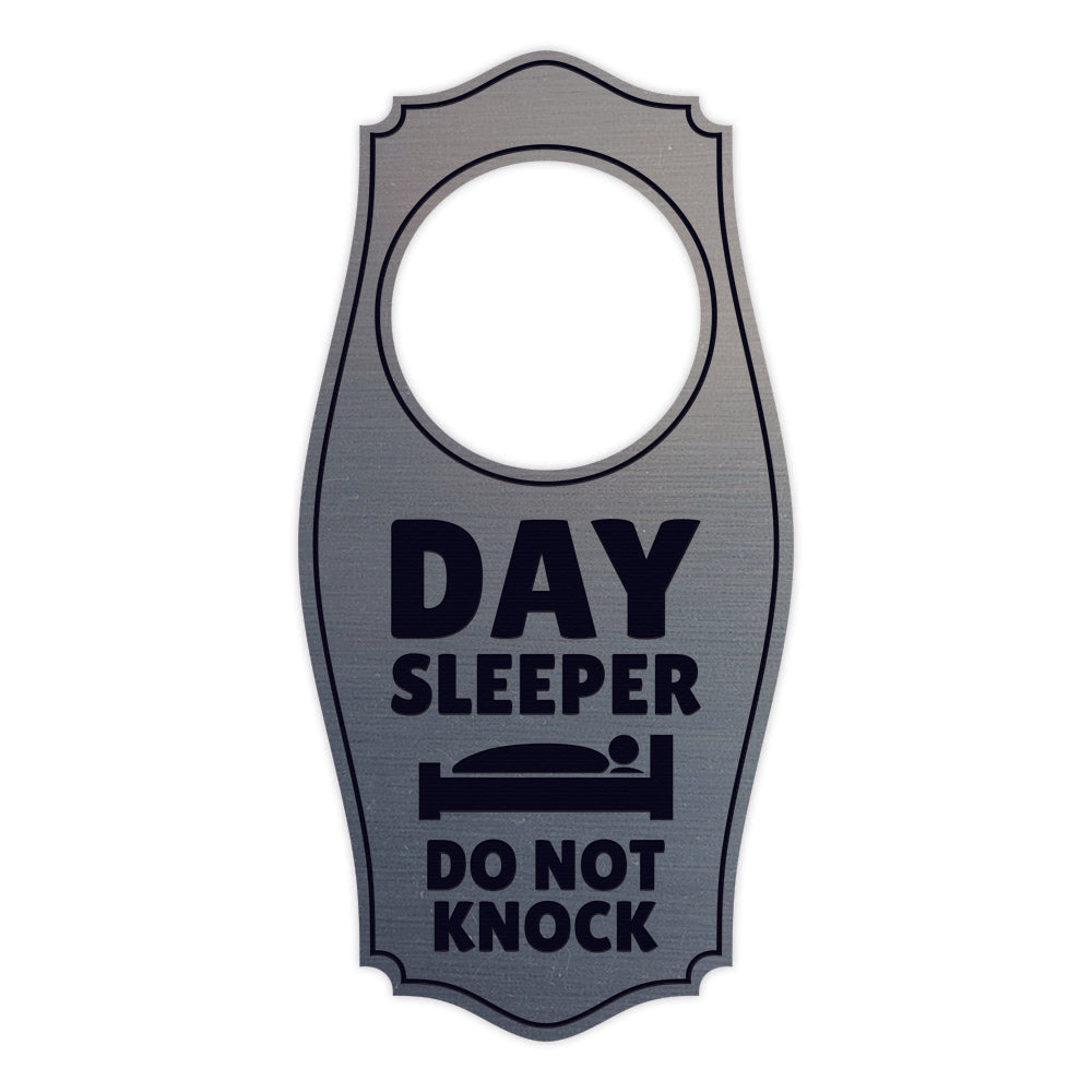 Day Sleeper Do Not Knock Door Hanger | House or Business Door Sign