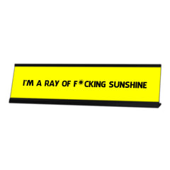 I'm a Ray of F*cking Sunshine, Happy Sun, Black frame (2x8")