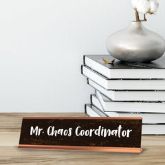 Mr Chaos Coordinator, Textured Novelty Office Gift Desk Sign (2 x 8")