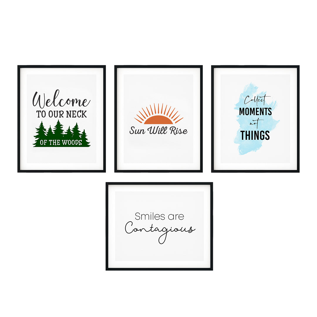 Cute Little Sayings Wall Art UNFRAMED Print (4 Pack)