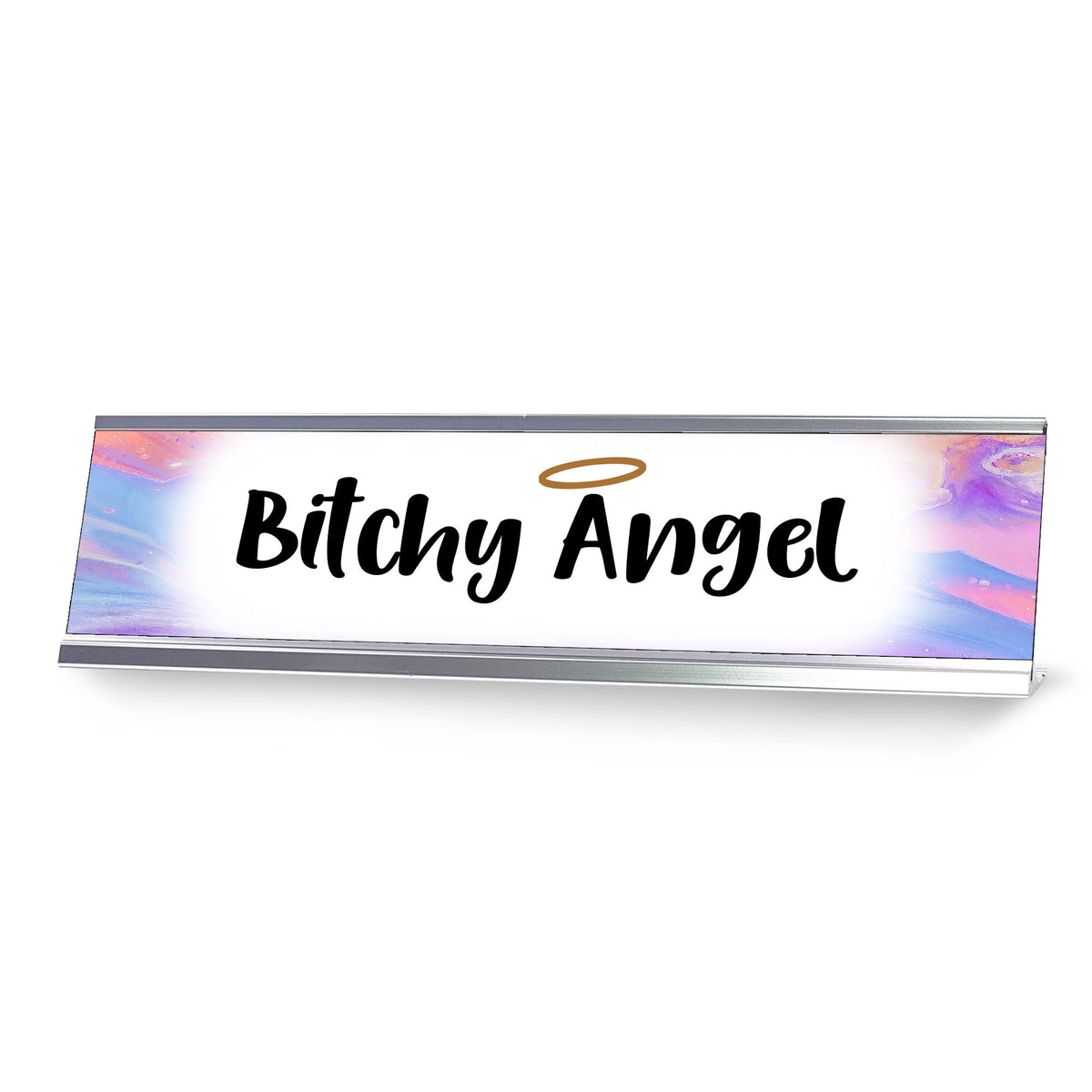 Bitchy Angel Desk Sign, novelty nameplate (2 x 8")