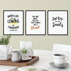 Funny Food Wall Art UNFRAMED Print (3 Pack)