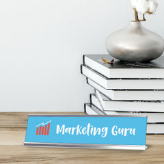 Marketing Guru, Silver Frame, Desk Sign (2x8¨)