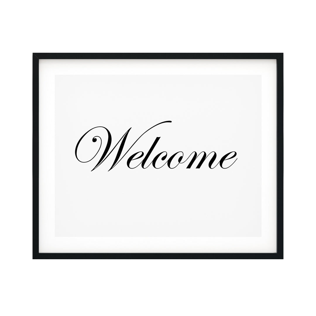 Welcome UNFRAMED Print Business & Events Decor Wall Art