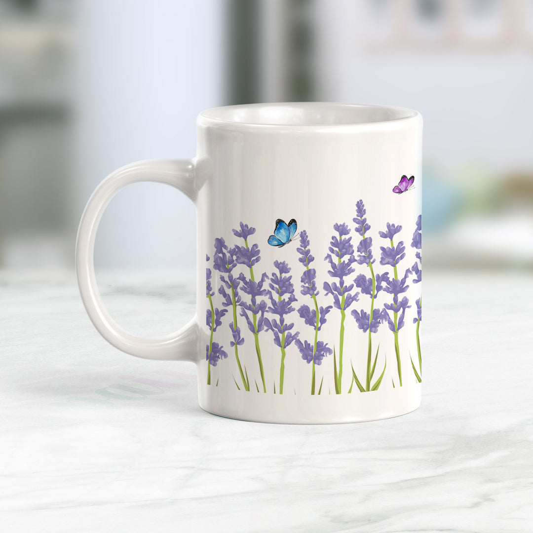 Cute Lavender Boho Coffee Ceramic Mug 11oz Gift for Coffee 