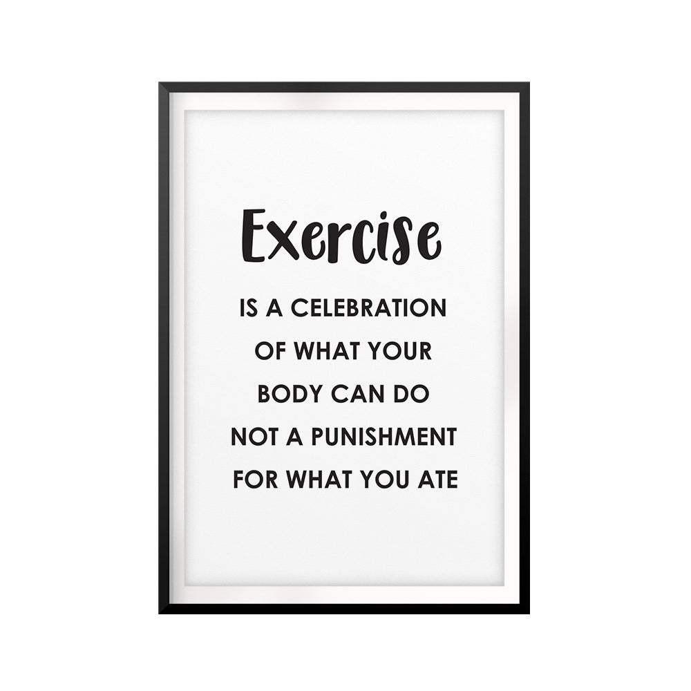 Celebrate Exercising UNFRAMED Print Workout Motivation Wall Art