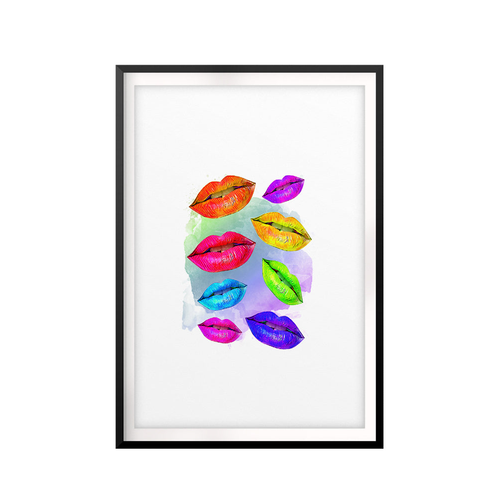 Multicolored Lips UNFRAMED Print Anatomy Wall Art