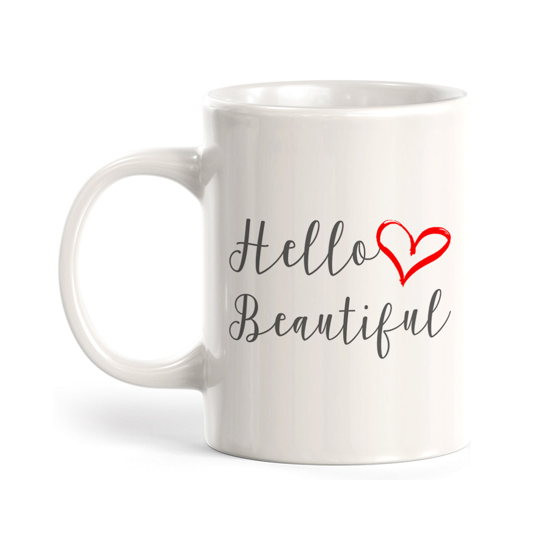 Hello Beautiful, Heart Coffee Mug