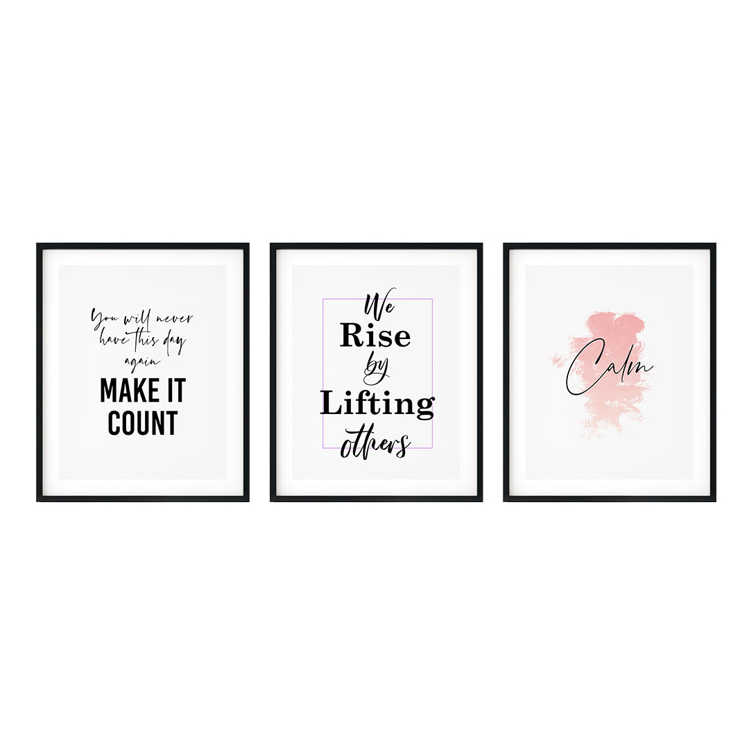 Calm & Inspired Wall Decor UNFRAMED Print (3 Pack)