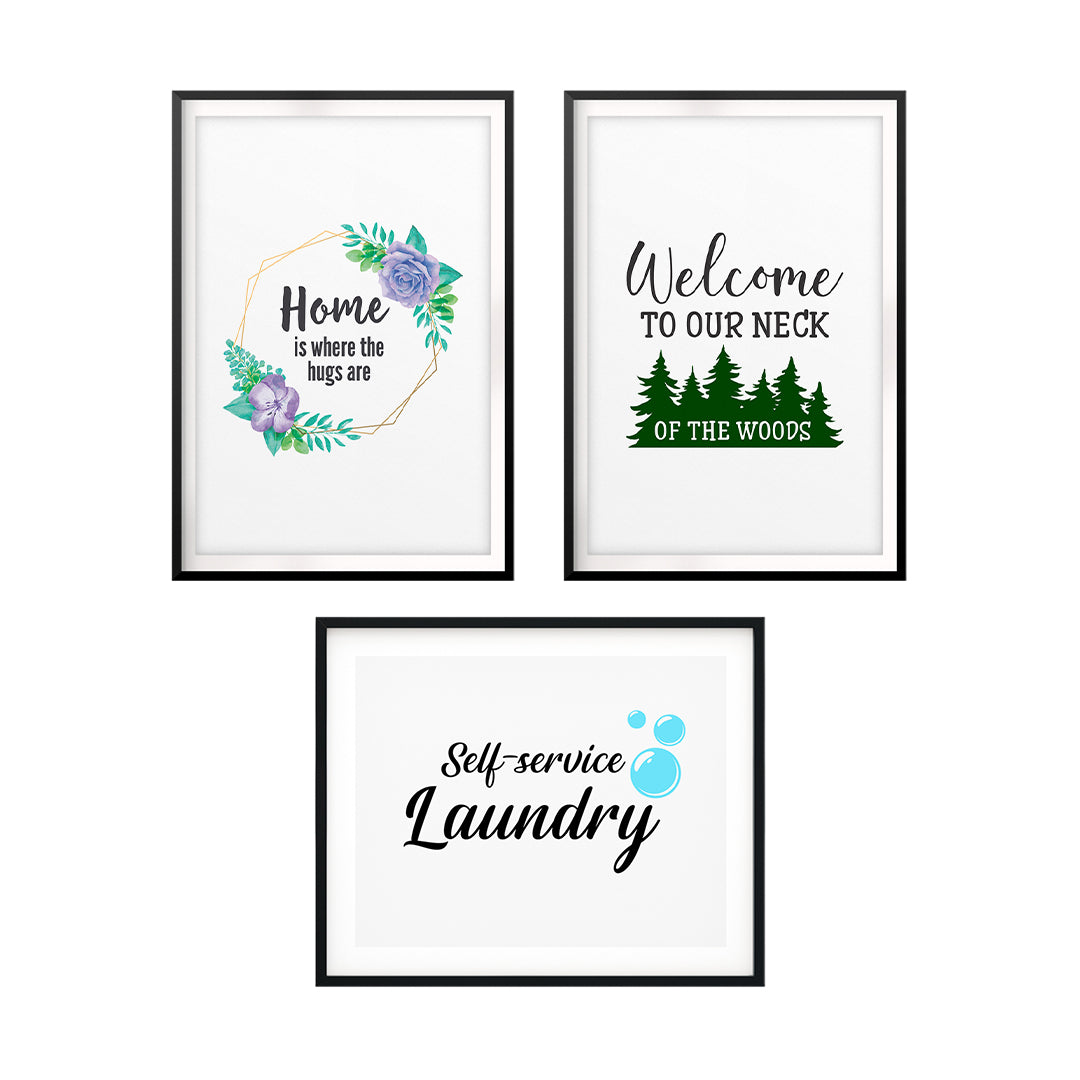 Welcome Home Wall Art UNFRAMED Print (3 Pack)