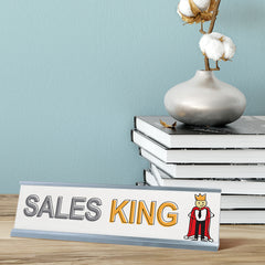 Sales King, Stick People Desk Sign, Novelty Nameplate (2 x 8")