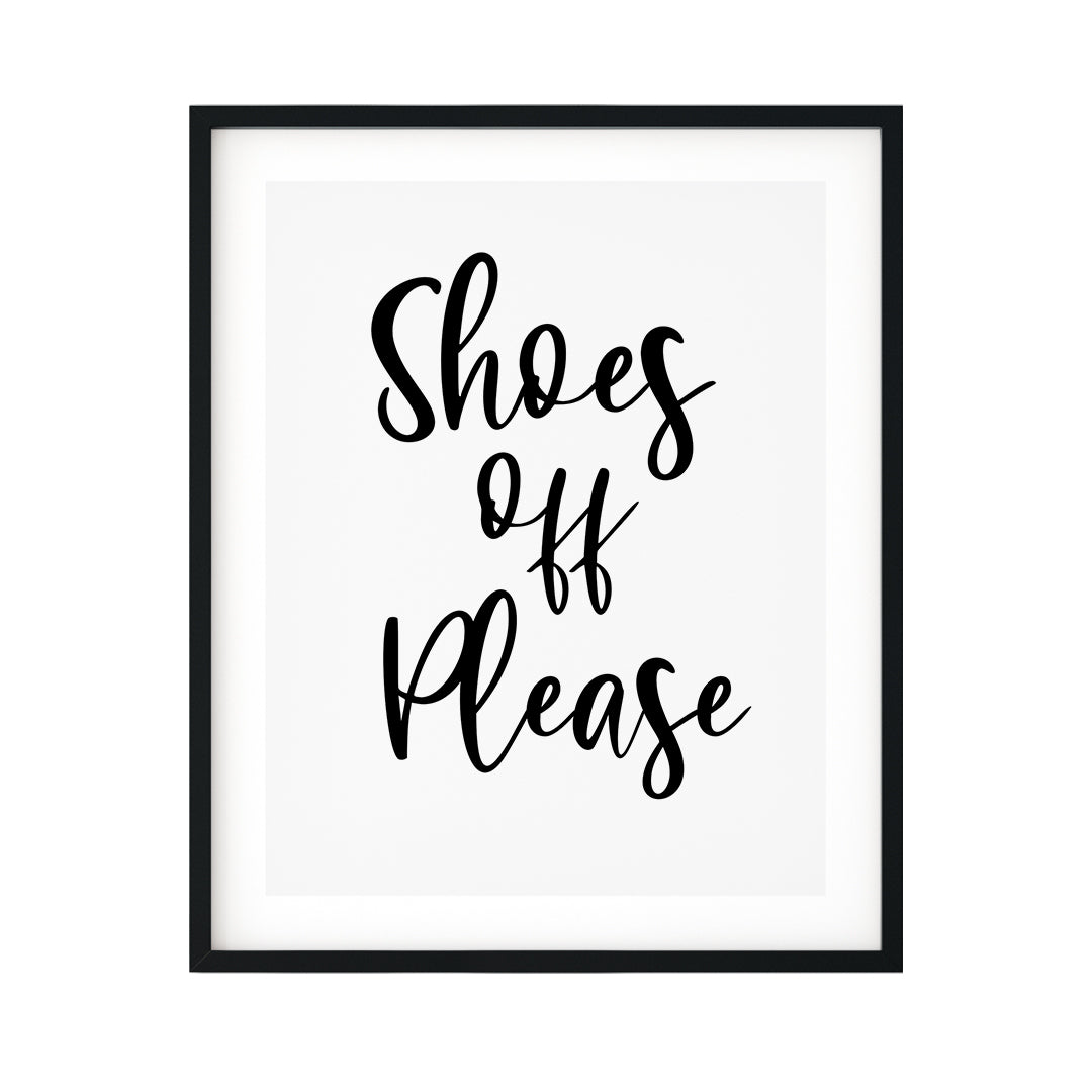 Shoes Off Please UNFRAMED Print Business & Events Decor Wall Art