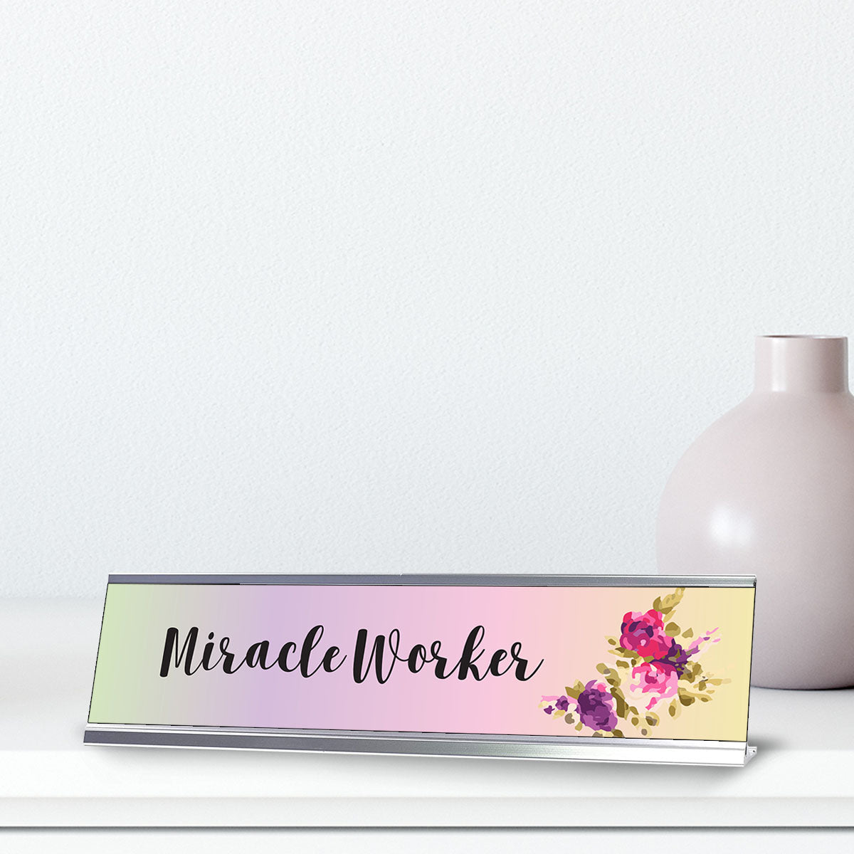 Miracle Worker, Designer Desk Sign Nameplate (2 x 8")