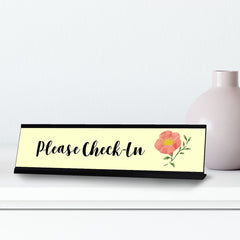 Please Check-In, Designer Desk Sign 2 x 8