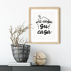 Mi Casa Su Casa UNFRAMED Print Cute Typography Wall Art