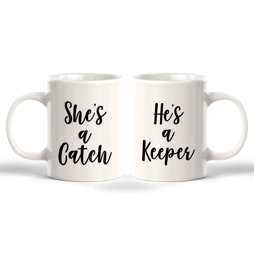 She's A Catch / He's A Keeper (2 Pack) Coffee Mug