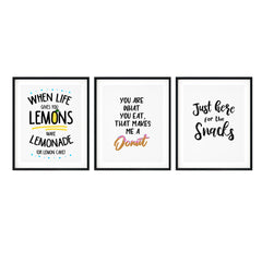 Funny Food Wall Art UNFRAMED Print (3 Pack)