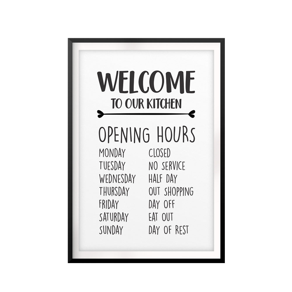 Welcome To Our Kitchen UNFRAMED Print Kitchen Decor Wall Art