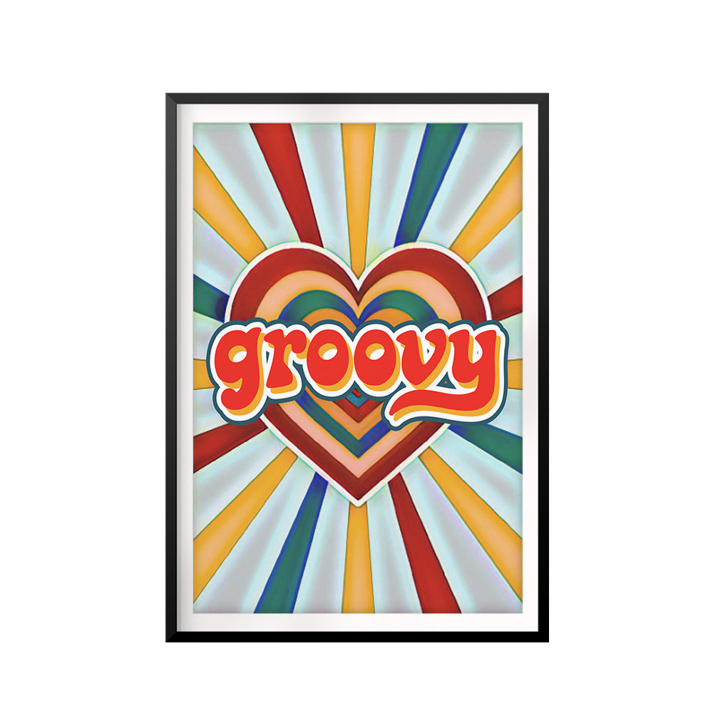 Groovy UNFRAMED Print Retro Wall Art